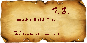 Tamaska Balázs névjegykártya